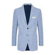 Kiton Kashmir Glen Plaid Jacka Blue, Herr