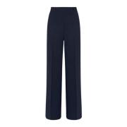 Kiton Herringbone Wool Trousers Blue, Dam