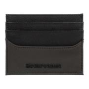 Emporio Armani Minimalistisk Korthållare med Logo Slots Black, Herr