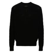 Givenchy Svart 4G Mönster Crew Neck Tröja Black, Herr