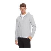 Guess Dragkedja Hoodie - Logo Broderad Gray, Herr