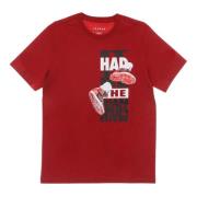 Jordan Röd Crew Neck Bomull T-shirt Red, Herr