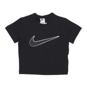 Nike Svart Cropped Swoosh Tee Black, Dam