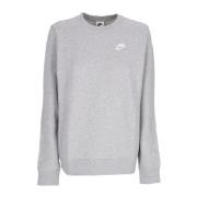 Nike Fleece Crewneck Sweatshirt Heather/White Gray, Dam