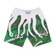 Octopus Swirl Sweatshorts Vit Multicolor, Herr