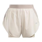 Reebok 2-i-1 löparshorts White, Dam