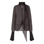 Nina Ricci Svart Bågblus - Elegant Stil Black, Dam