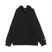 Carhartt Wip Svart/Guld Hooded Chase Sweatshirt Black, Herr