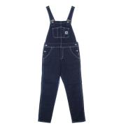 Carhartt Wip Blå Denim Seler Dungarees Blue, Dam