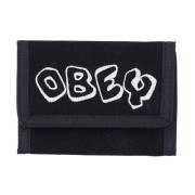 Obey Canvas Tri Fold Plånbok Svart Black, Herr