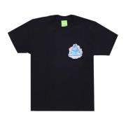 HUF Svart Crew Neck Tee med Logo Black, Herr