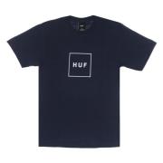 HUF Navy Logo Herr T-shirt Kortärmad Blue, Herr