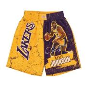 Mitchell & Ness Magic Johnson Basketboll Shorts Burst Mesh Yellow, Her...