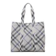 Burberry Vintage Check Polyester Toteväska Gray, Dam