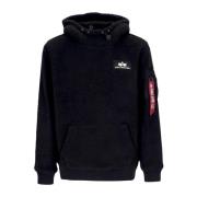 Alpha Industries Sherpa Hoodie Svart Black, Herr