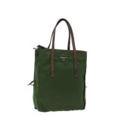 Prada Vintage Pre-owned Nylon handvskor Green, Dam