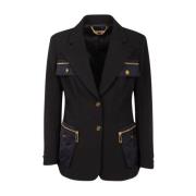 Elisabetta Franchi Svart Cargo Blazer Black, Dam