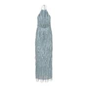 Rotate Birger Christensen Halterneck Maxi Klänning Blue, Dam