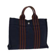 Hermès Vintage Pre-owned Canvas handvskor Blue, Dam