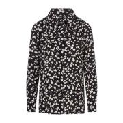 Msgm Svart Polka Dot Satin Skjorta Black, Dam