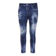 Dsquared2 Faded Dark Blue Denim Jeans Blue, Herr