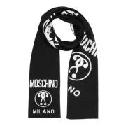 Moschino Omvändbar Logosjal Black, Dam