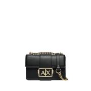 Armani Exchange Svart Axelväska Elegant Minimalistisk Design Black, Da...