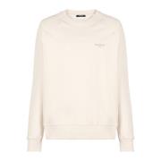 Balmain Bomullstryckt logotröja Beige, Herr