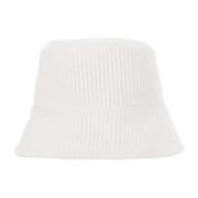 Jil Sander Bomull Velvet Ribbad Brätte Hatt Vit White, Dam