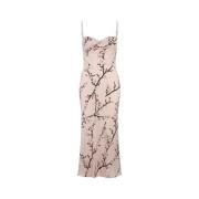 Alexander McQueen Blommig Midi Klänning Rosa Pink, Dam