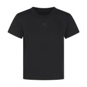 Alexander Wang Svart Logo Tee Med Halsband Black, Dam