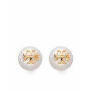 Tory Burch Pärla Stud Örhänge Tillbehör White, Dam