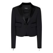 Dsquared2 Svart Ballerina Blazer med Tulleinsats Black, Dam