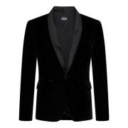 Dsquared2 Svart Sammet Tuxedo Blazer Aw24 Black, Herr