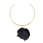 Malababa Guldpläterad Agat Choker Halsband Black, Dam