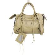 Balenciaga Vintage Pre-owned Laeder handvskor Beige, Dam