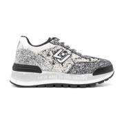 Liu Jo Glitter Panel Sneakers Gray, Dam