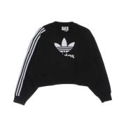 Adidas Svart Crew Neck Sweatshirt med 3 Ränder Black, Dam