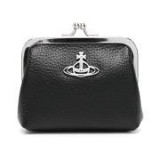 Vivienne Westwood Svart Faux Läder Plånbok Orb Black, Dam