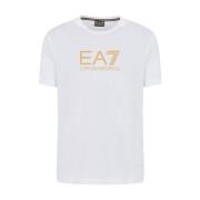 Emporio Armani EA7 Kortärmad T-shirt Sportig Stil White, Herr