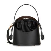 Etro Svart Saturno Läder Bucket Väska Black, Dam