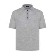 Kiton Lyxig Ull Silk Polo Skjorta Gray, Herr