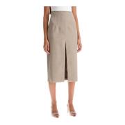 Andamane Slits pennkjol Beige, Dam