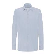 Kiton Elegant Randig Bomullsskjorta Blue, Herr