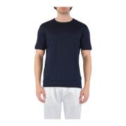 Paolo Pecora Bomull T-shirt med rund hals Blue, Herr