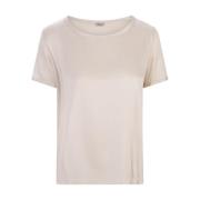 Her Shirt Silke Rund Hals Brun T-shirt Brown, Dam