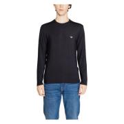 Emporio Armani Svart långärmad rund hals T-shirt Black, Herr