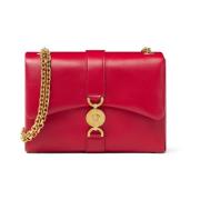 Versace Röd Kleio Crossbody Väska med Guldtonsdetaljer Red, Dam