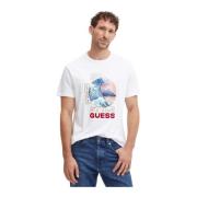 Guess T-shirt i bomull, regular fit White, Herr