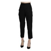 Bencivenga Elegant High-Waisted Cropped Byxor Black, Dam